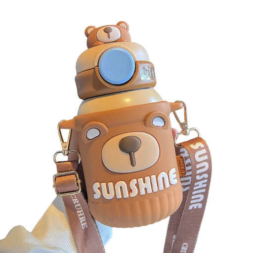 Termo Botella Termica Diseños Kawaii Cute 550 Ml Con Correa - Fliperex