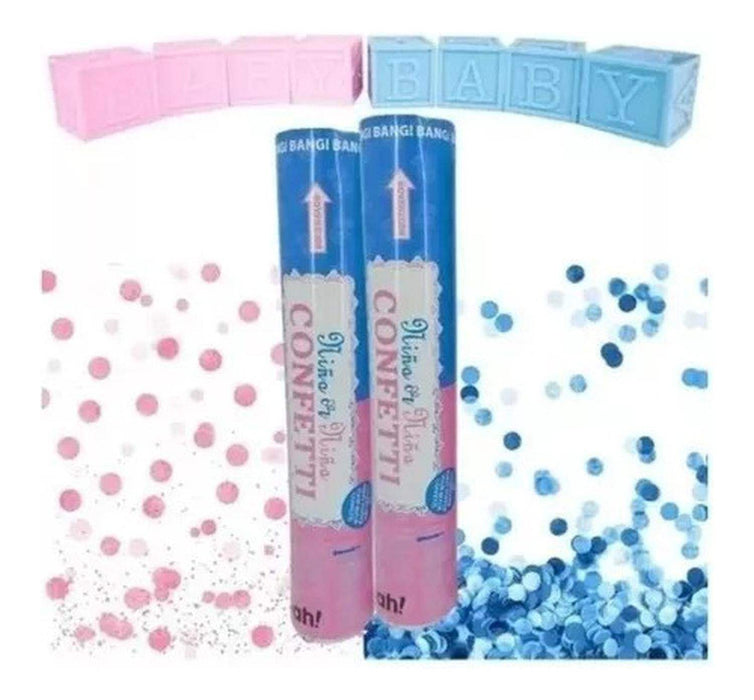 Cañón De Confeti Revelación De Genero Sexo Cotillon Baby - Fliperex