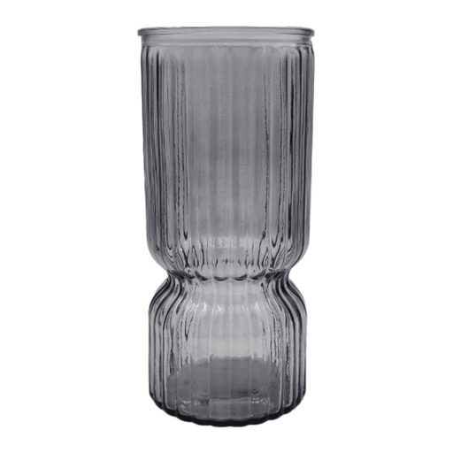 Florero Decorativo De Vidrio Cristal Con Diseño Tonos Grises - Fliperex