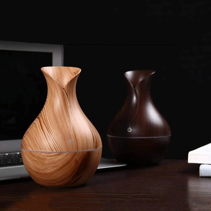 Humidificador Usb Estilo Madera Vaporizador De Aromas - Fliperex
