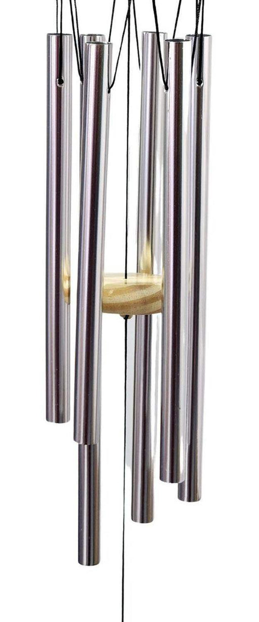 Colgante Campana De Viento Tubos Diseño Moderno Color Madera - Fliperex