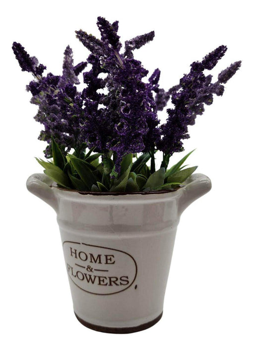 Planta Artificial Macetero Cerámica Home And Flowers Morado - Fliperex