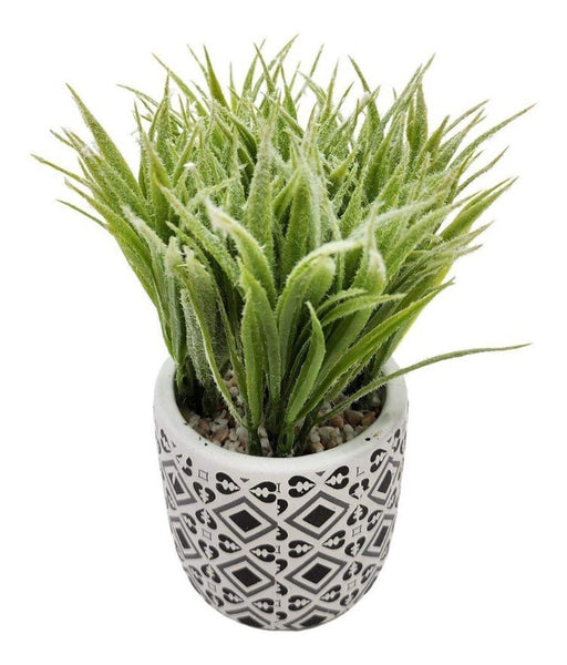 Planta Artificial Macetero Cerámica Vintage Plantita Verde - Fliperex