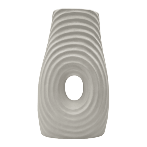 Jarron Florero De Ceramica Fina Decorativo Moderno Blanco - Fliperex