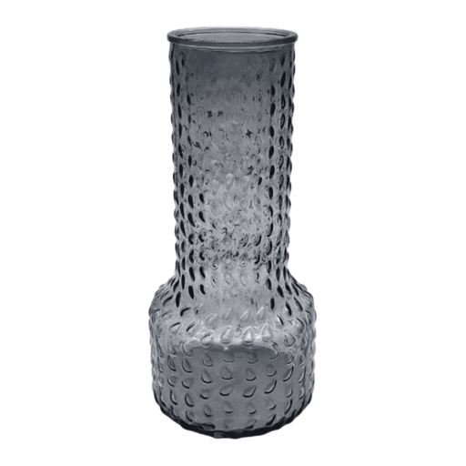 Florero Decorativo De Vidrio Con Diseño Base Ancha Gris 30 - Fliperex