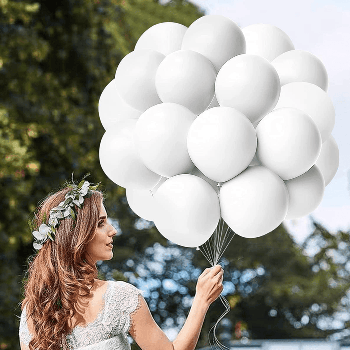 Globos Color Blanco 100 Unidades Tamaño 25 Cm - Fliperex