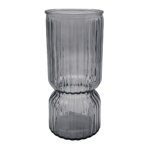 Florero Decorativo De Vidrio Cristal Con Diseño Tonos Grises - Fliperex