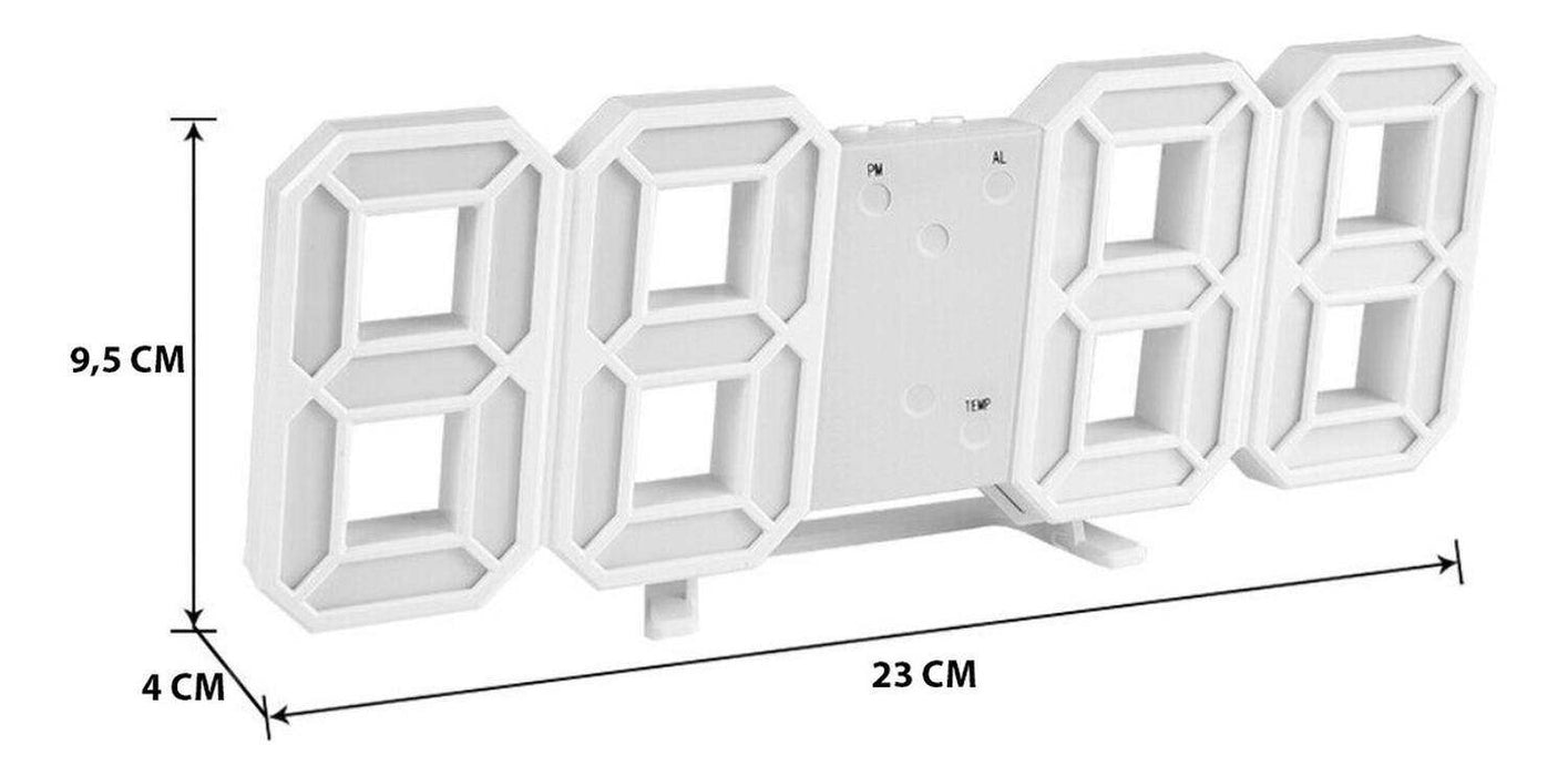 Reloj Despertador Digital Led 3d De Escritorio O Muro - Fliperex