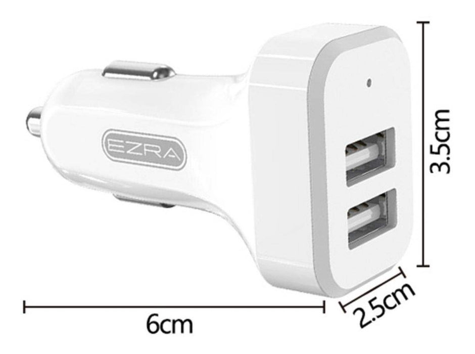 Cargador De Telefono Para Auto Doble Entrada Blanco - Fliperex