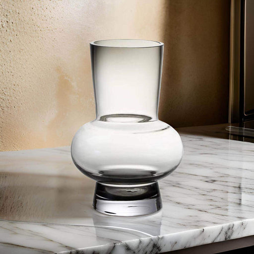 Florero Elegante De Vidrio Cristal Premium Tono Oscuro - Fliperex