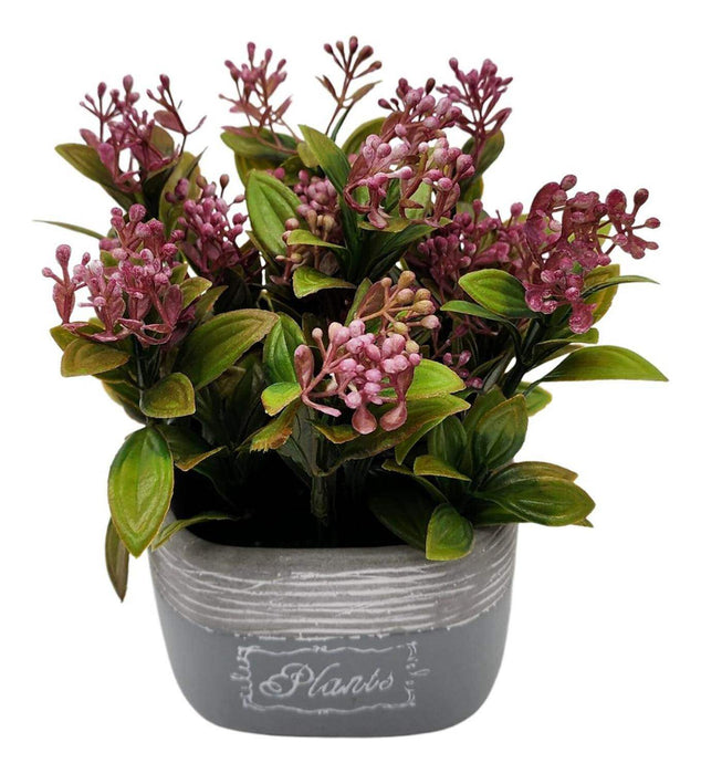 Planta Artificial Macetero Cerámica Vintage Plants Cubo - Fliperex