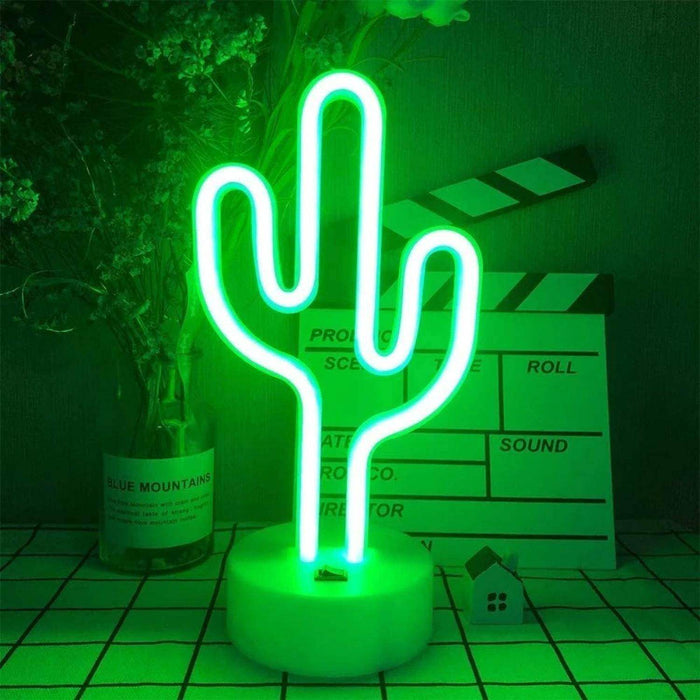 Lampara Neón Led Cactus Decoración Todo Ambiente Hogar - Fliperex