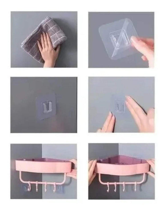 Organizador Ducha Baño Cocina Esquinero Plástico Adhesivo - Fliperex