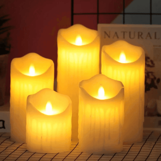 Set 3 Velas Artificiales Blancas Luz Led Con Efecto Llama - Fliperex