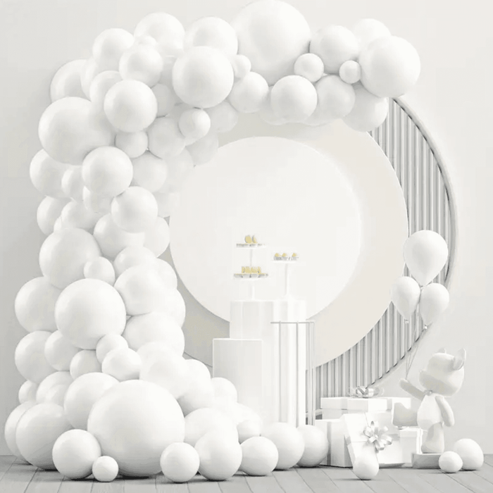 Globos Color Blanco 100 Unidades Tamaño 25 Cm - Fliperex