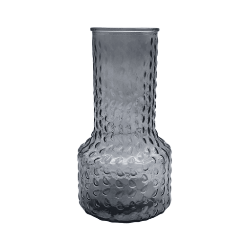 Florero Decorativo De Vidrio Con Diseño Base Ancha Gris 25 - Fliperex