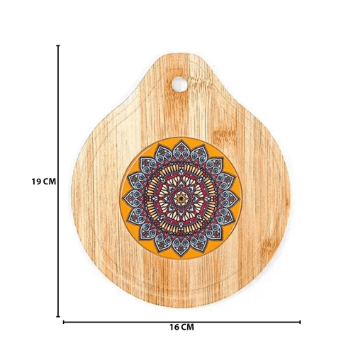 Posa Ollas Madera Con Cerámica Con Mandala Hogar Cocina - Fliperex