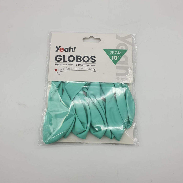 Globos Verde Agua Macaron 10 Unidades Tamaño 25 Cm Fiesta - Fliperex