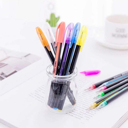 Set 12 Lapices Gel Glitter Neon Color 1,0 Mm Lapiz Arte - Fliperex