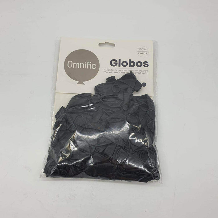 Globos Color Negro 100 Unidades Tamaño 25 Cm - Fliperex