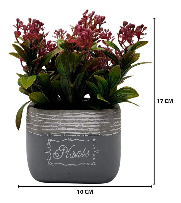 Planta Artificial Macetero Cerámica Vintage Plants Cubo - Fliperex