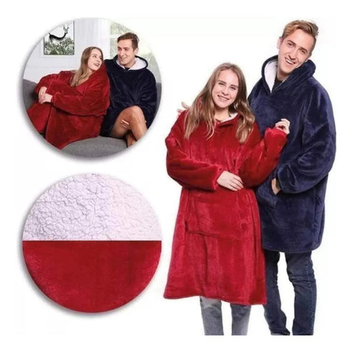 Polerón Sherpa Con Capucha Polar Frazada Con Chiporro Invierno - Fliperex