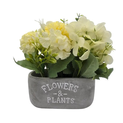 Planta Artificial Macetero De Cemento Flowers And Plants - Fliperex