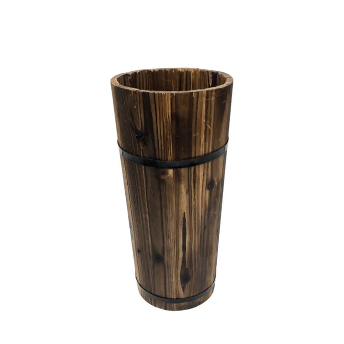 Macetero De Madera Tipo Barril Largo Alto Jardin Terraza M - Fliperex