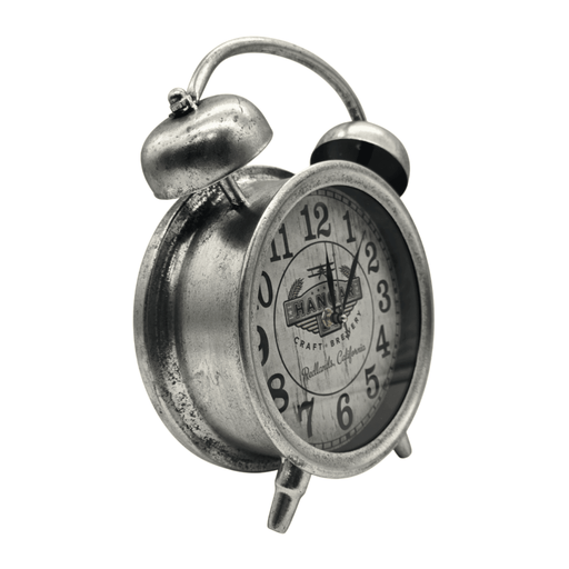 Reloj De Mesa Analogico Hierro Vintage Decorativo Plateado S - Fliperex