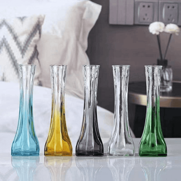 Set 2 Floreros Decorativos De Vidrio Pequeño Transparente - Fliperex