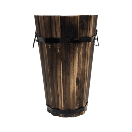 Macetero De Madera Tipo Barril Alargado Jardin Terraza S - Fliperex