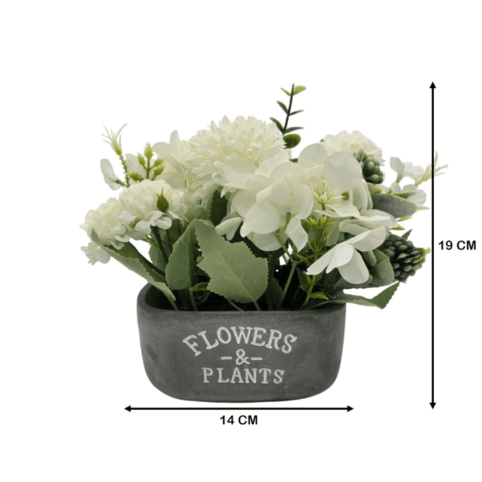 Planta Artifiical Macetero De Cemento Flowers And Plants - Fliperex