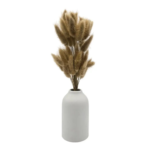 Florero De Ceramica Decorativo Blanco Ovalado Flores Secas - Fliperex