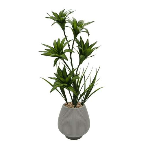 Planta Artificial Bambu Lirio Decorativo Macetero Ceramica - Fliperex