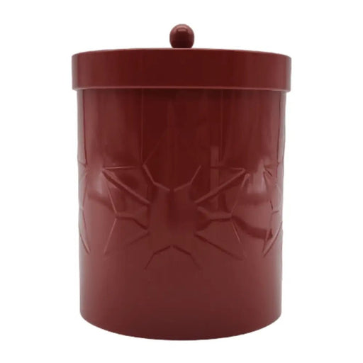 Frasco Metalico Rojo Con Tapa Redondo Multiuso Decorativo - Fliperex