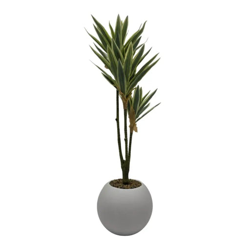 Planta Artificial Dracena Grande En Macetero Plastico Blanco - Fliperex