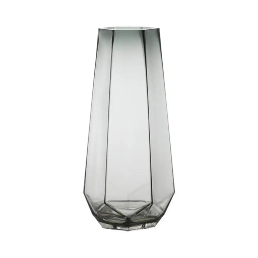 Florero Decorativo Geometrico Hexagonal De Vidrio Oscuro L - Fliperex