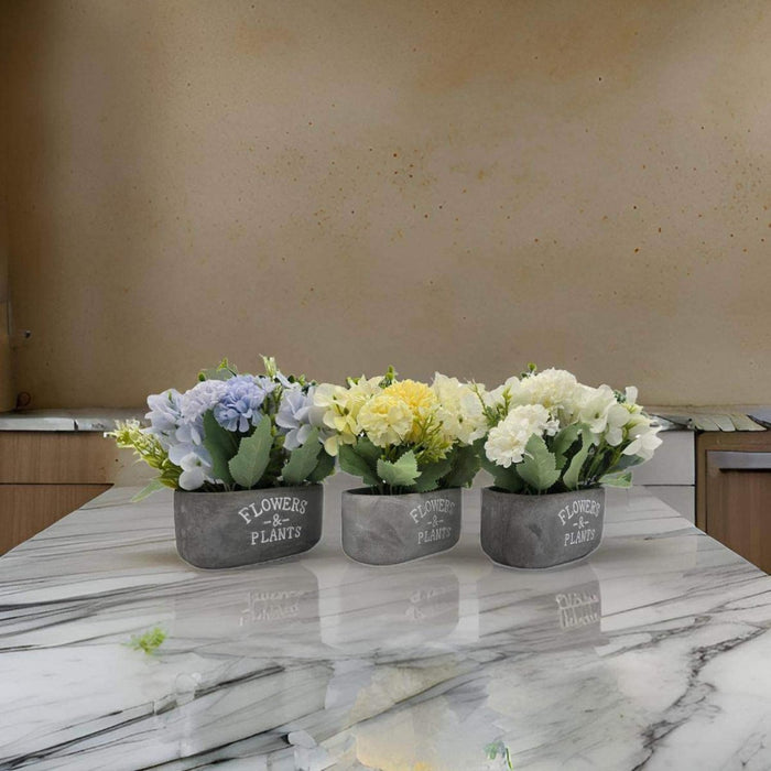 Planta Artifiical Macetero De Cemento Flowers And Plants - Fliperex