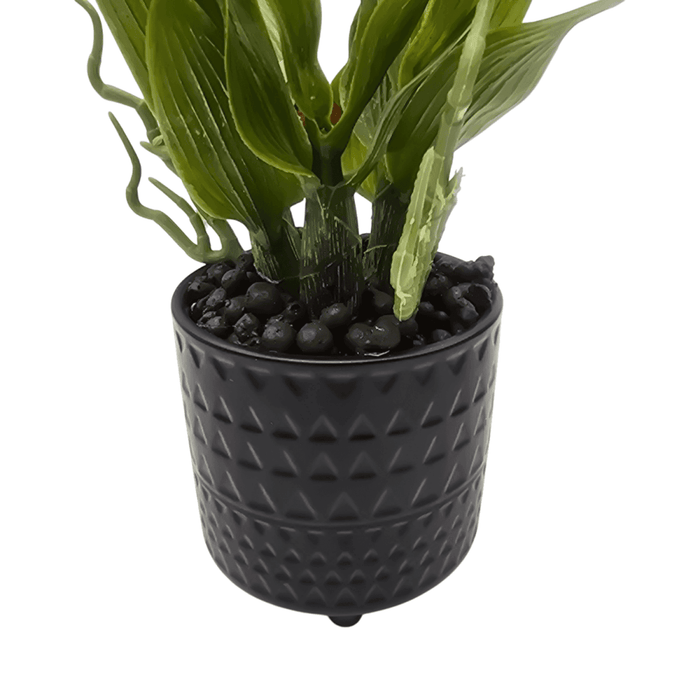 Planta Artificial Orquidea Amarillo Decorativa Macetero Loza - Fliperex