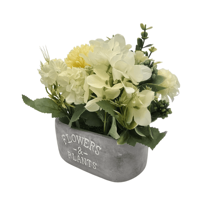 Planta Artifiical Macetero De Cemento Flowers And Plants - Fliperex