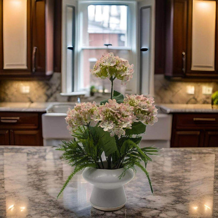 Planta Artificial Hortensia Decorativa Macetero De Ceramica - Fliperex