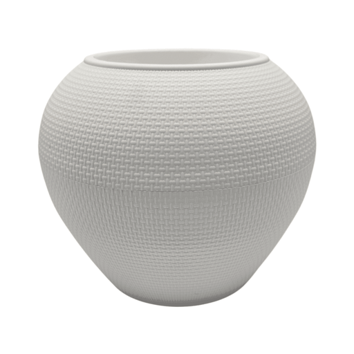 Set 2 Maceteros Plastico Redondo Ovalado Moderno Textura L - Fliperex