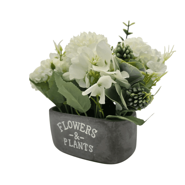 Planta Artifiical Macetero De Cemento Flowers And Plants - Fliperex