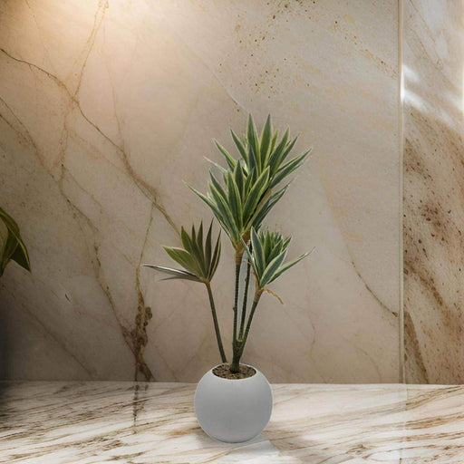 Planta Artificial Dracena Grande En Macetero Plastico Blanco - Fliperex
