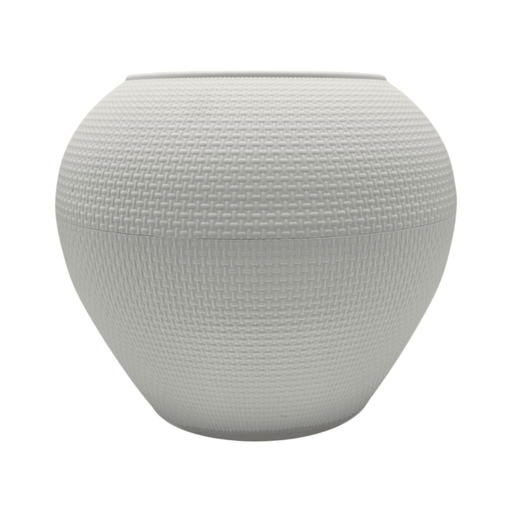 Macetero Plastico Redondo Ovalado Moderno Con Textura S - Fliperex