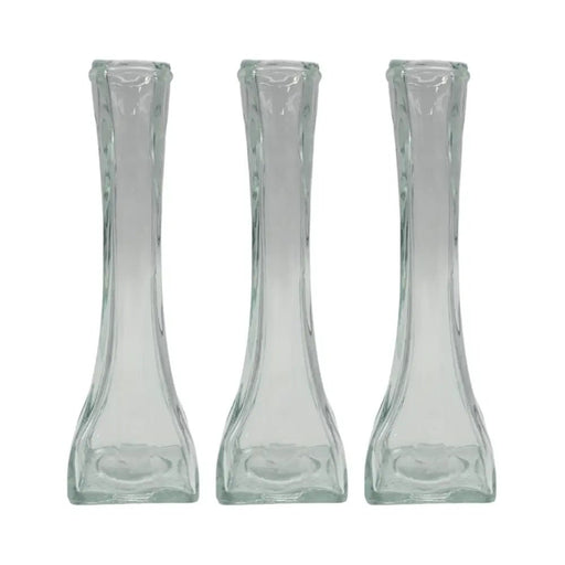 Set 3 Floreros Decorativos De Vidrio Pequeño Transparente - Fliperex