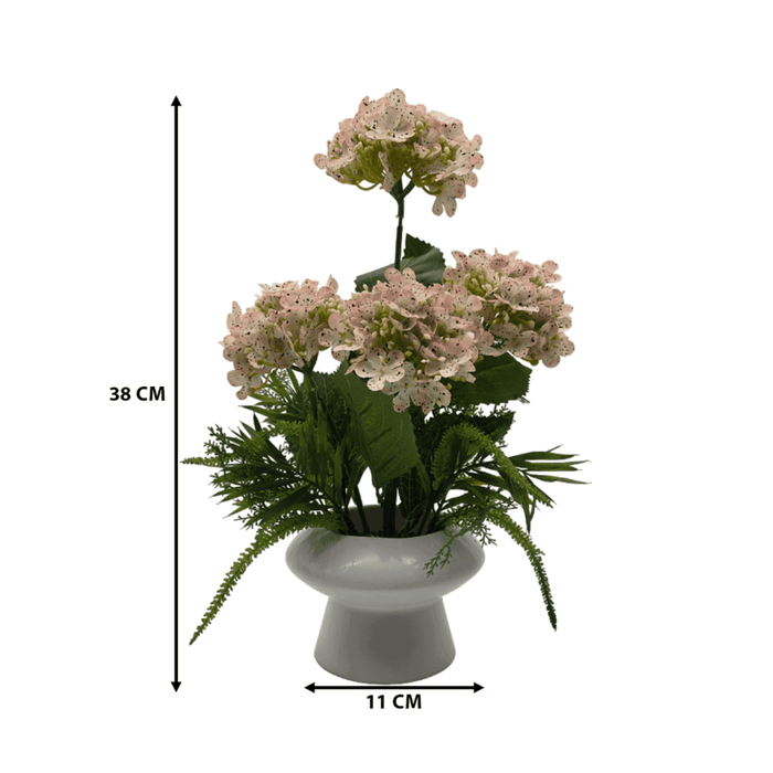 Planta Artificial Hortensia Decorativa Macetero De Ceramica - Fliperex
