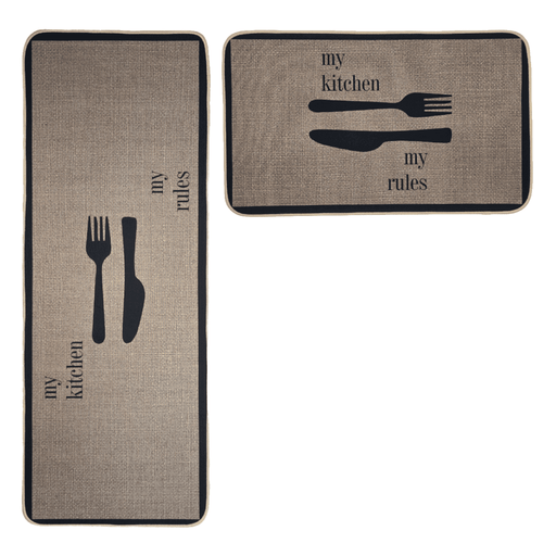 Set 2 Alfombras De Cocina Goma Antideslizante My Kitchen - Fliperex