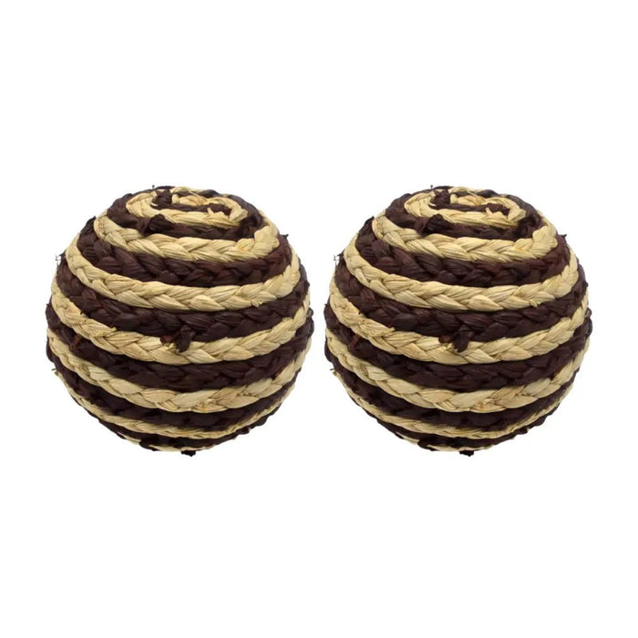 Set 2 Esferas De Yute Cuerda Para Decoracion Pelota Beige - Fliperex