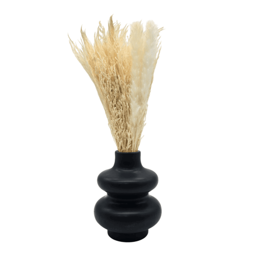 Florero De Ceramica Decorativo Diseño Negro Flores Secas - Fliperex